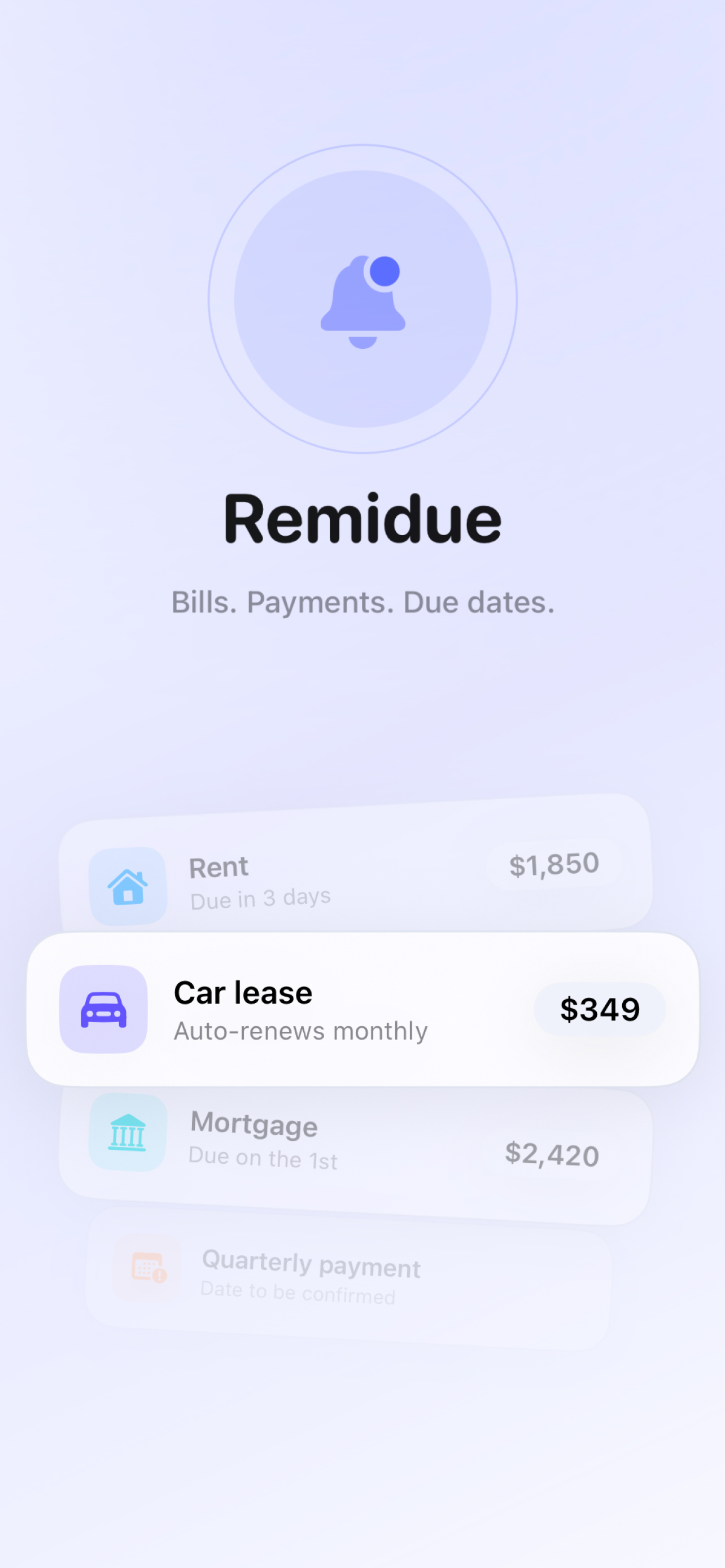 Remidue app screenshot